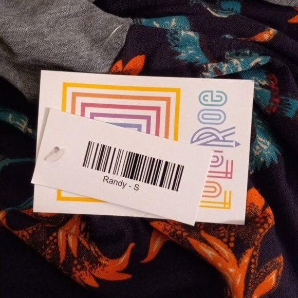 LuLaRoe Sz S Randy Baseball Tee Shirt Tunic Top Womens Floral Raglan Sleeve NEW - Picture 3 of 8